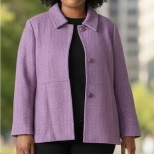 Marvin Richards Size XL Lavender Button Up Wool Blend Jacket Coat